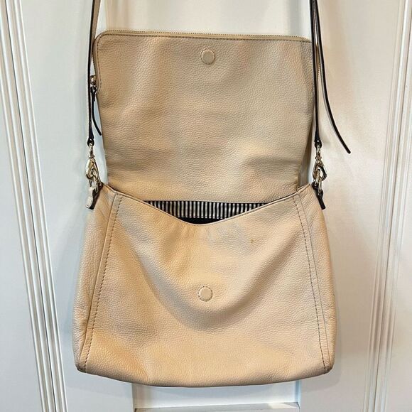 Kate Spade Cobble Hill Small Leather Toddy Satchel Purse Bag Crossbody Cream - Picture 4 of 13